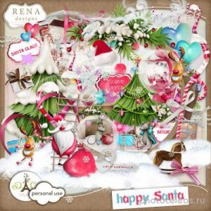  Новогодний скрап-комплект - Счастливый Санта 