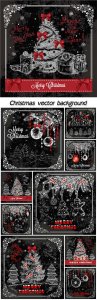 Christmas vector background with drawing elements 