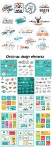  Christmas vector card design elements 