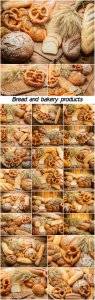  Bread and bakery products collages 